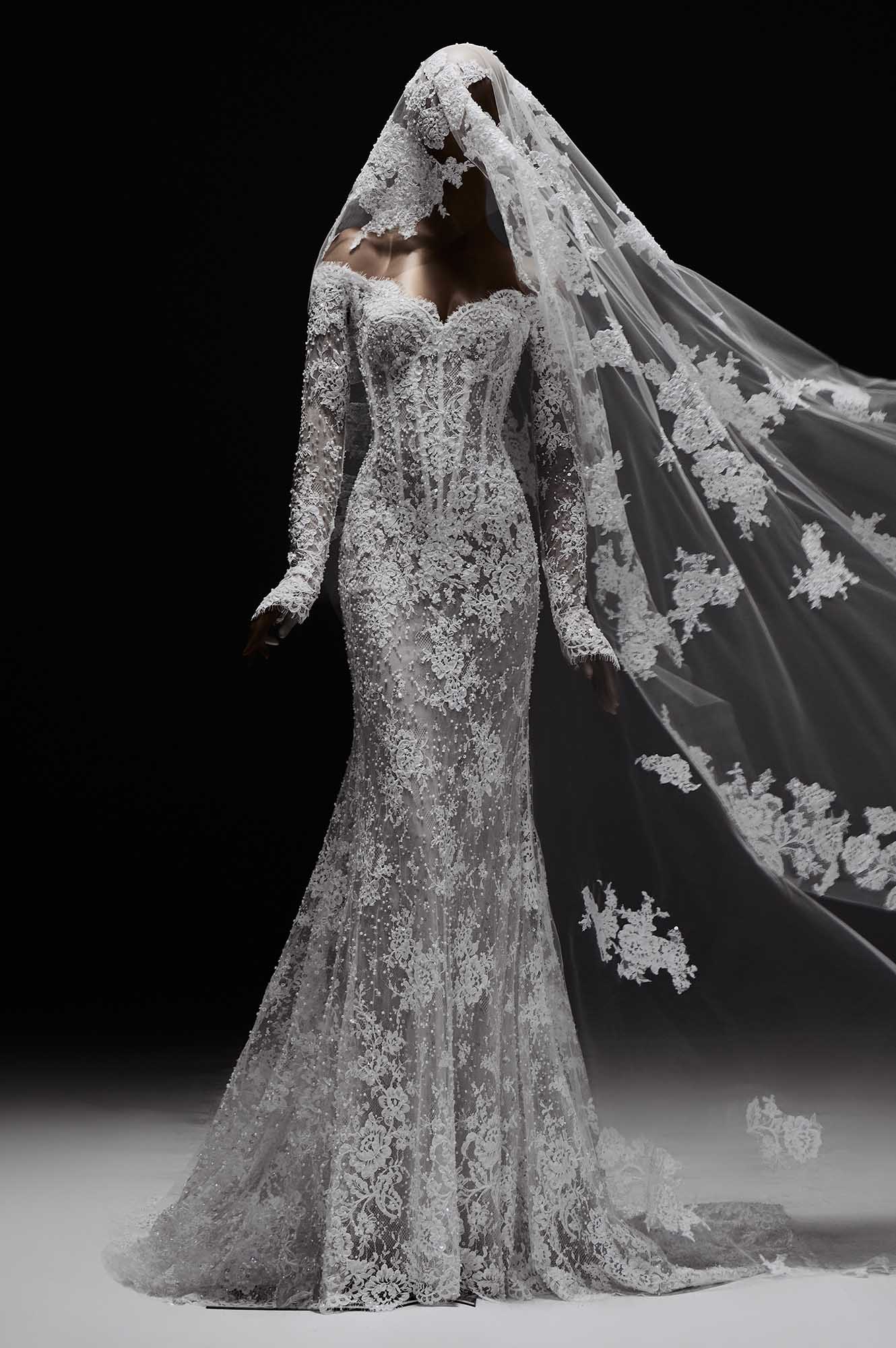 zuhair murad long sleeve lace dress Zuhair Murad Patricia wedding gown Retails for $20K